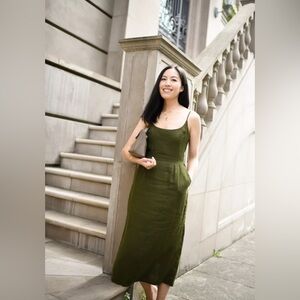 Quince Olive Green Dress